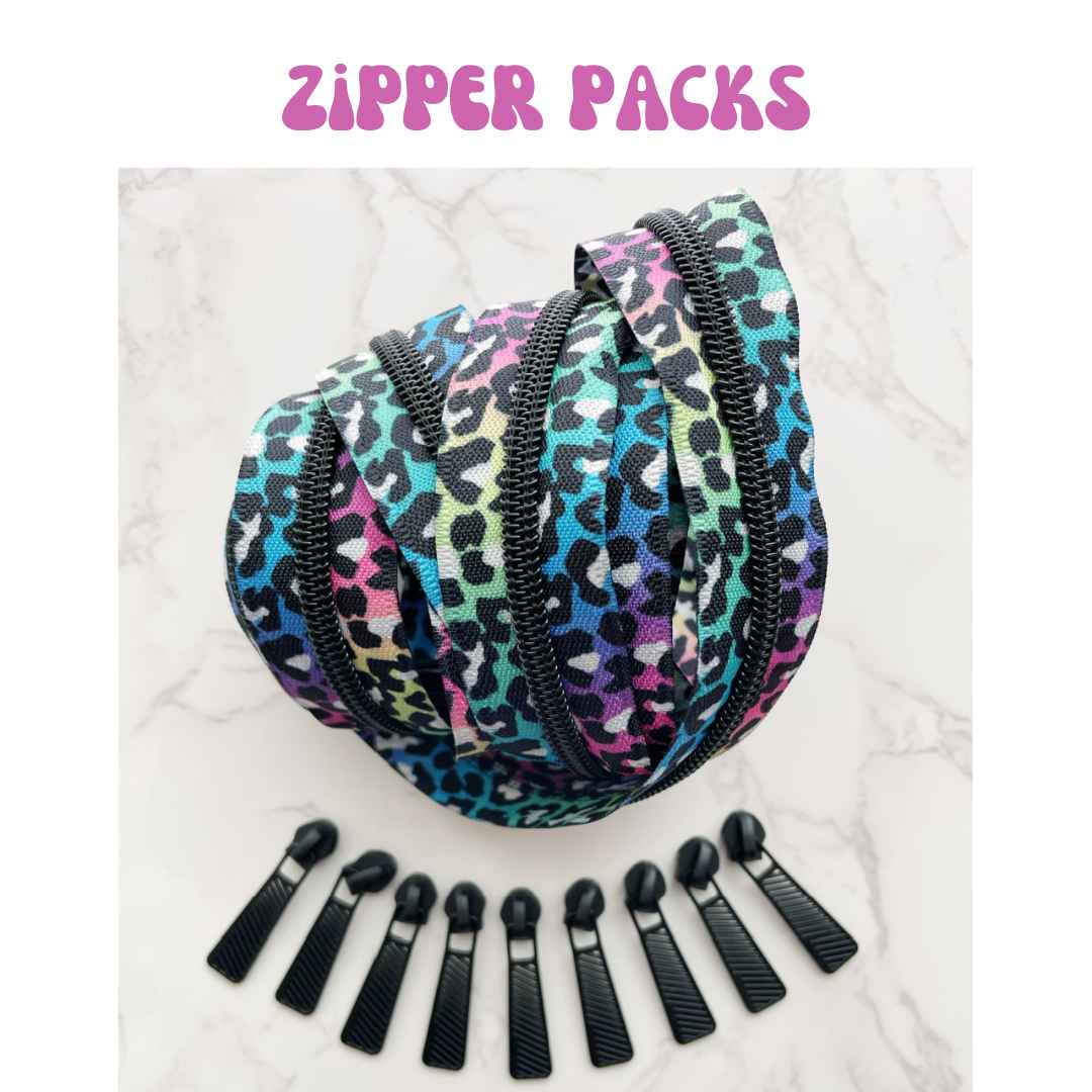 Sew Hungry Hippie Zippers by the Yard BW Big Stripe - Crafty Gemini