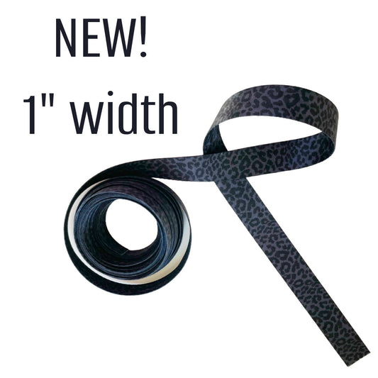 Black Grey Leopard seatbelt webbing 1" width 5 YDS