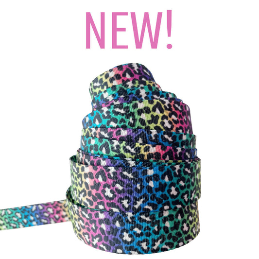 Rainbow Leopard seatbelt webbing 5 YDS