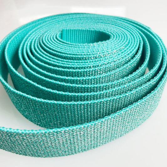 Glitter Webbing Seafoam