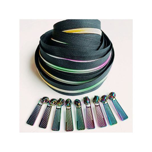 Zipper Black & Rainbow