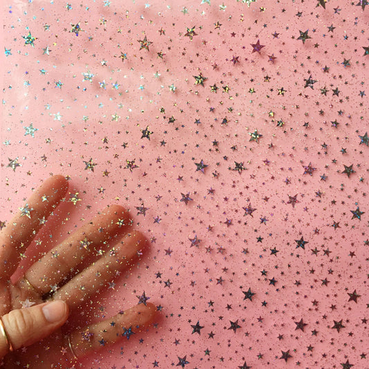 Clear Glitter Stars Vinyl