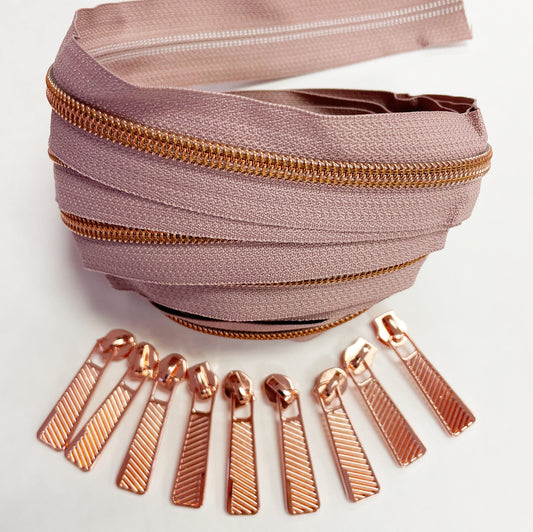 Zipper Dusty Rose & Rose Gold