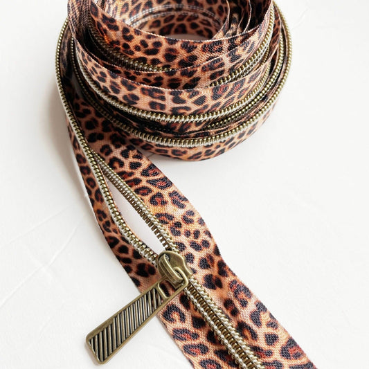 Zipper Leopard & Antique Bronze