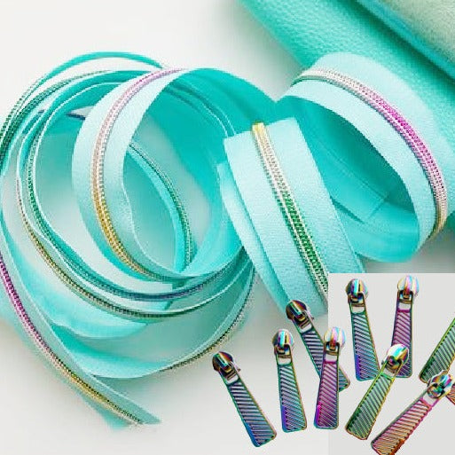 Zipper Mint & Rainbow