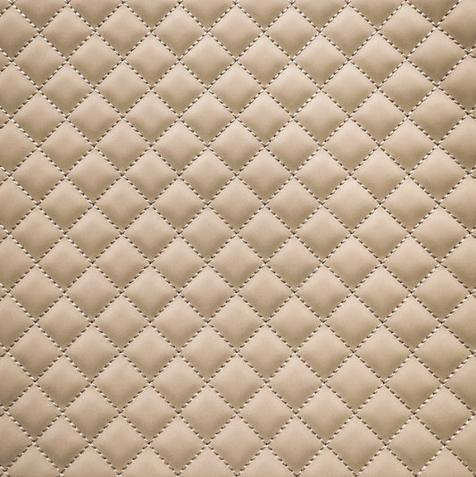 Quilted Vinyl Light Beige - Eggshell Pre-Quilted Fabric for Bags