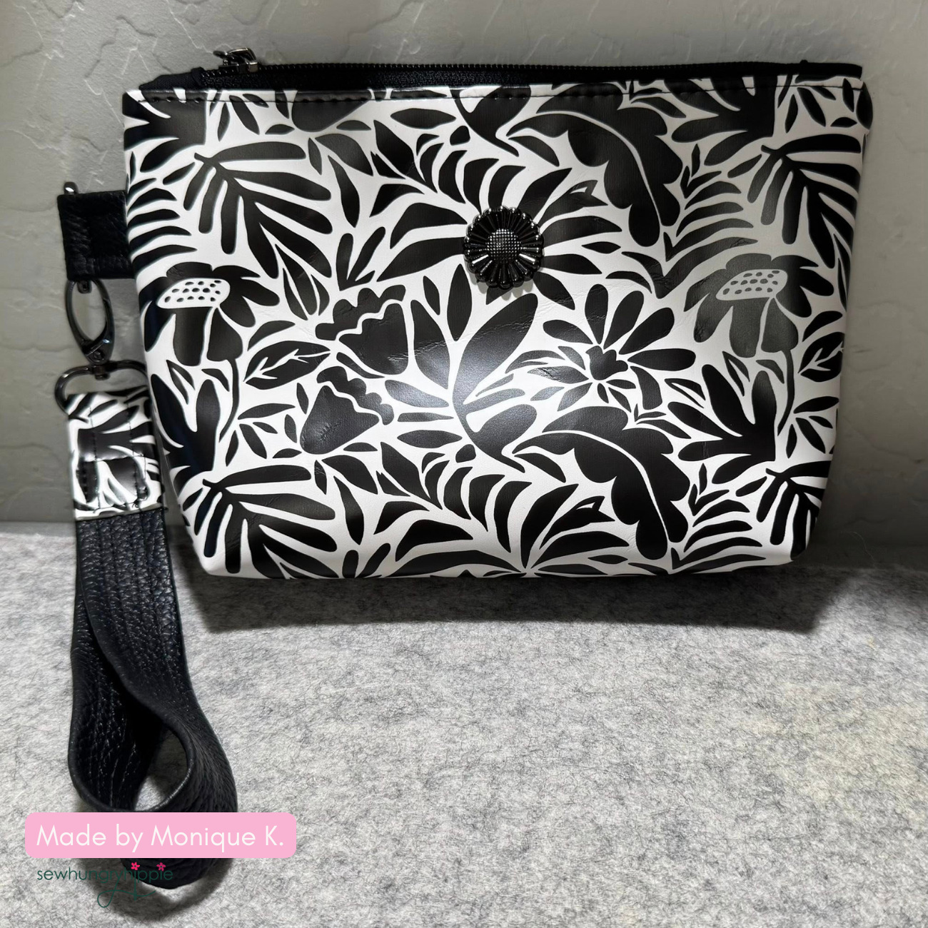 Black and Cream Floral Vinyl