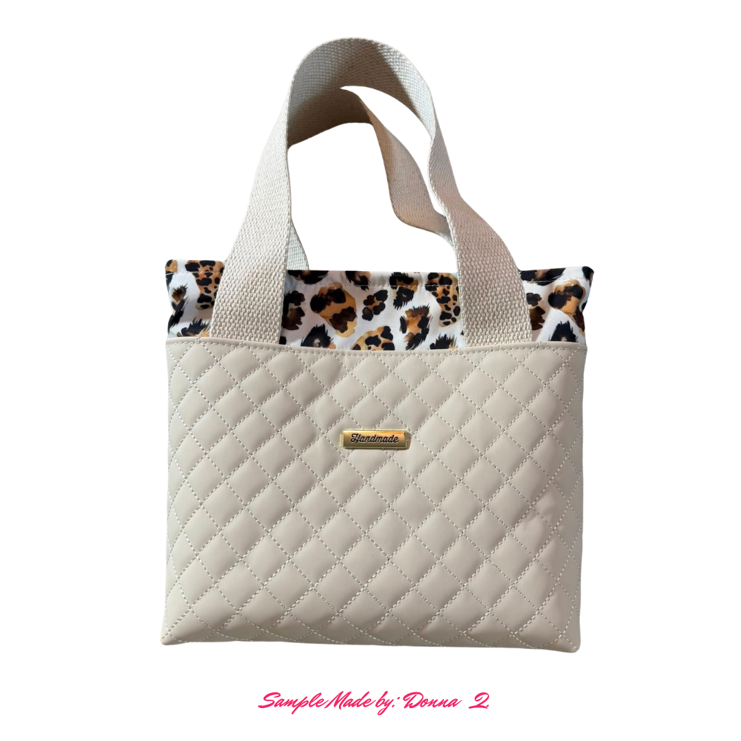 Quilted Vinyl Light Beige - Eggshell Pre-Quilted Fabric for Bags