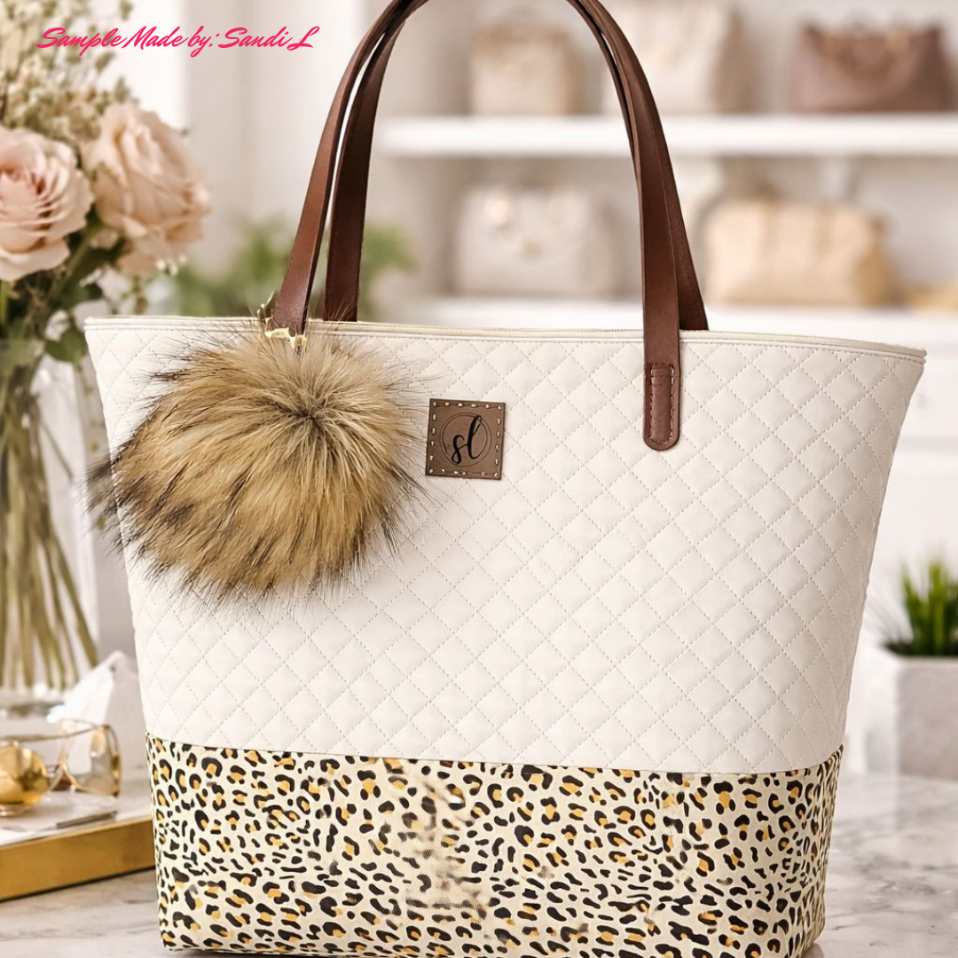 Quilted Vinyl Light Beige - Eggshell Pre-Quilted Fabric for Bags