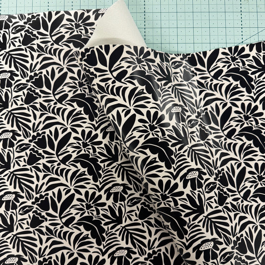 cream and black vinyl for sewing bags